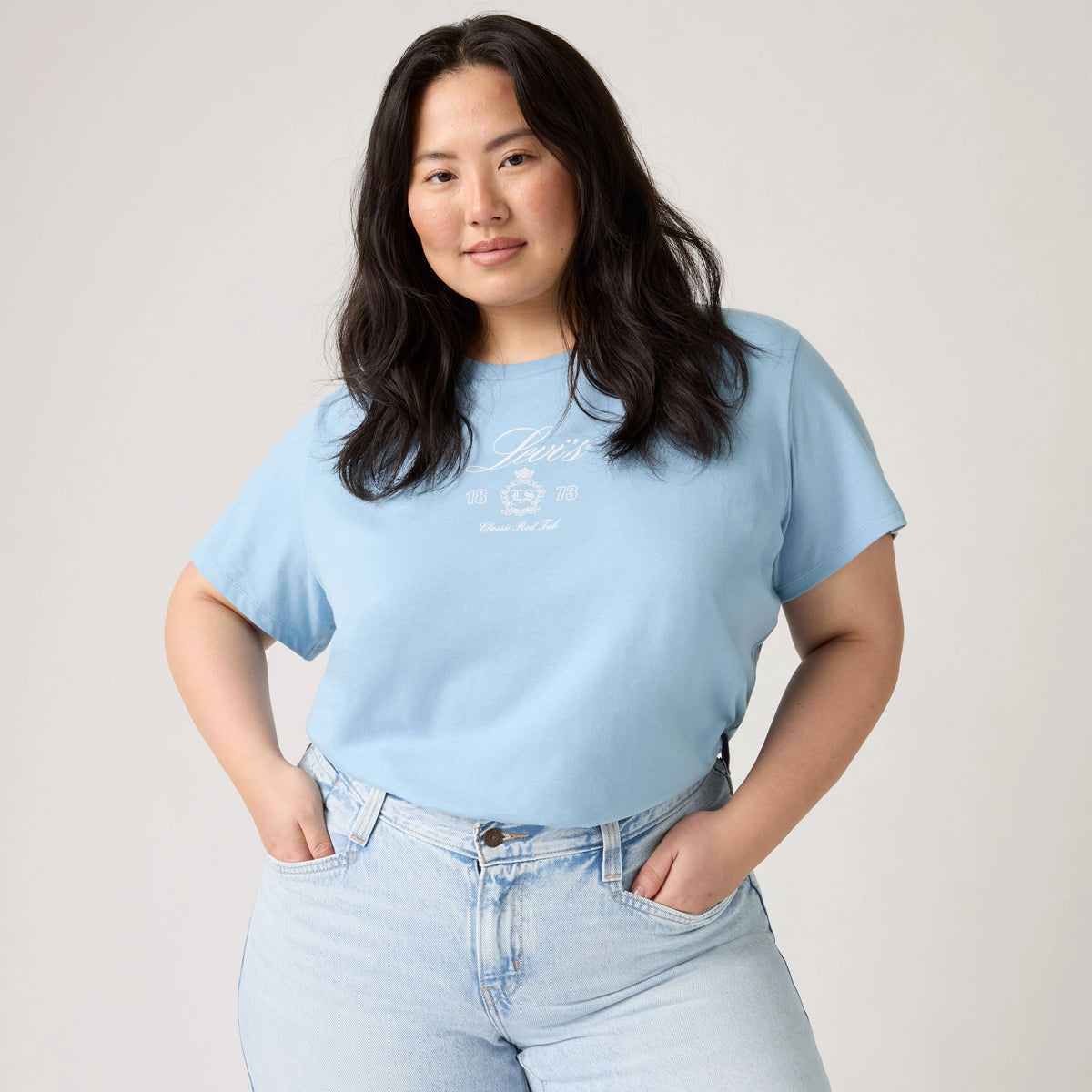 Perfect Logo T-Shirt (Plus Size) - Plus Two Horse Glaci - Blue