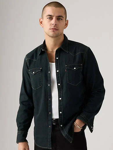 Barstow Western Denim Shirt - Beautiful Ash Washed Black - Black