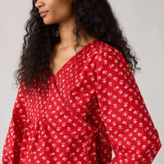 Soleil Wrap Blouse - Angela Daisy Urban R - Red