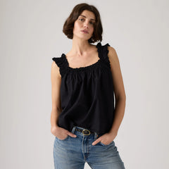 Meg Cotton Blouse - Anthracite Night - Black