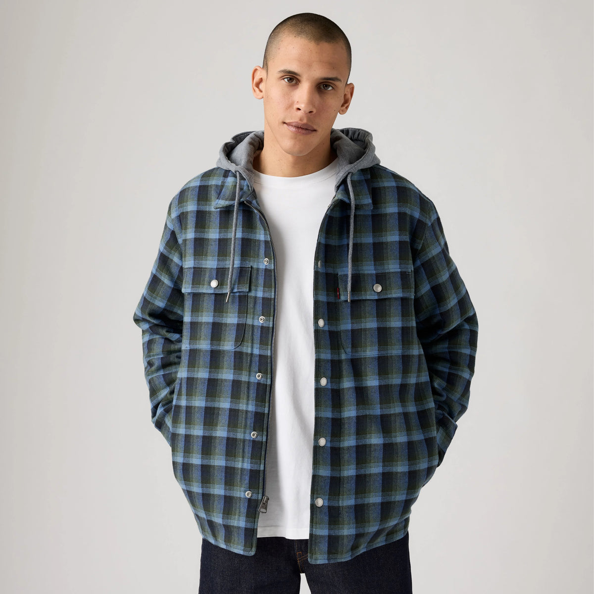 Francisco Sherpa Flannel Jacket - Beau Plaid - Blue