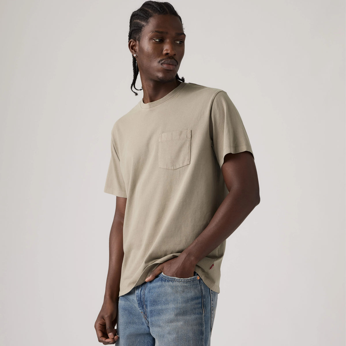 Essential Pocket Garment Dye T-Shirt - Garment Dye Vintage Khaki - Tan