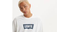 Relaxed Fit Vintage Batwing Graphic T-Shirt - Vintage Indigo - White