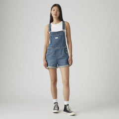 Vintage Women's Lightweight Shortalls - About Last Week - Medium Wash