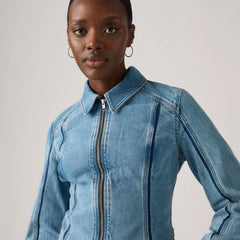 Shadow Seamed Trucker Jacket - Shadow Work Trucker - Medium Wash