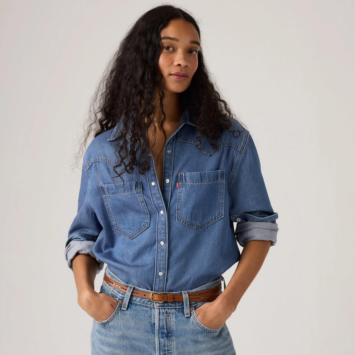 Teodora Western Shirt - Going Steady - Medium Wash