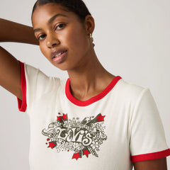 Graphic Rickie Ringer T-Shirt - Groovy Jeans - Neutral
