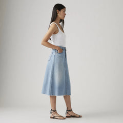 High-Rise A-Line Decon Skirt - Secret Secret - Light Wash