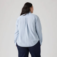 Darlene Shirt (Plus Size) - Cannita Stripe Kentu - Blue