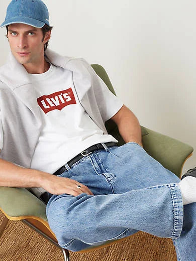 Relaxed Fit Vintage Batwing Graphic T-Shirt - Vintage Chili Oil - White