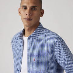 Sunset One Pocket Standard Fit Shirt - Graveolens Plaid True Blue - Blue