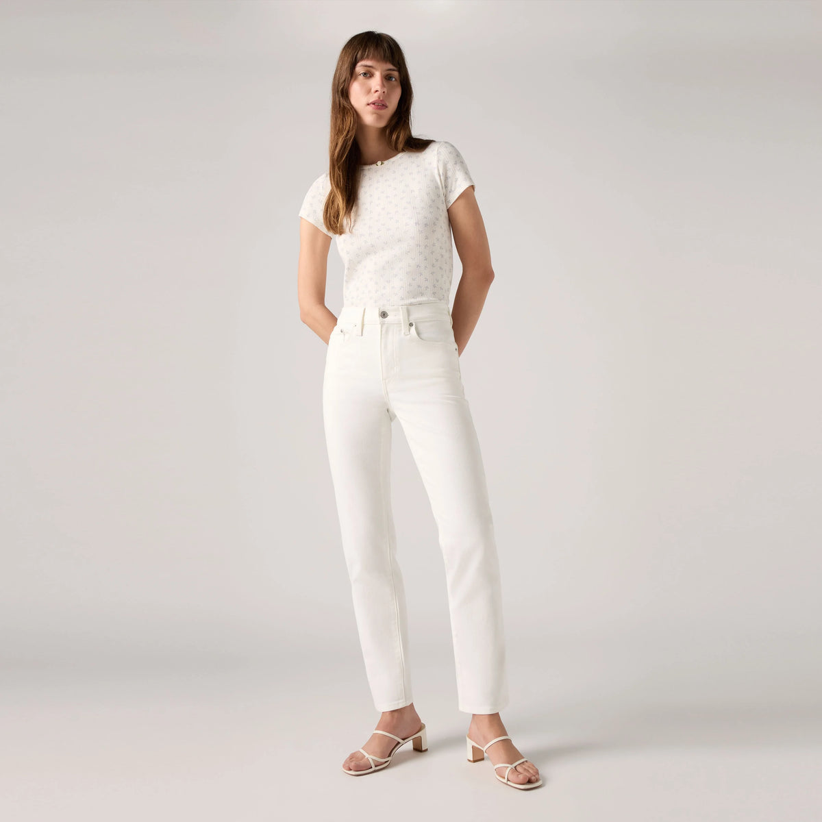 724 High Rise Straight Women's Jeans - Cloud Dancer - White