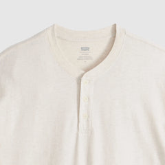 Ventura Short-Sleeve Henley - Beachstone Heather - White