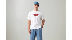 Relaxed Fit Vintage Batwing Graphic T-Shirt - Vintage Chili Oil - White