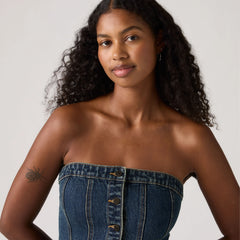 Tailored Bustier - Hinged Heart - Medium Wash