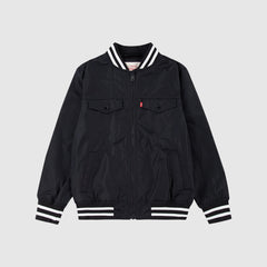 Mesh Lined Bomber Jacket Big Boys 8-20 - Black Stretch