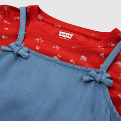 Layerable Dress With Tee Little Girls 4-6x - Splash Zone - Blue / Red