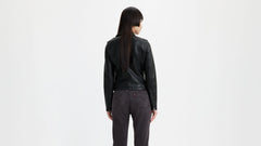Faux Leather Moto Jacket - Black