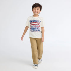 Short Sleeve American Muscle Graphic Tee Little Boys 4-7 - Levi's Egret - White