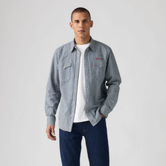 Classic Western Standard Fit Shirt - Roadtrip Stripes - Medium Wash