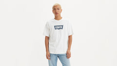 Relaxed Fit Vintage Batwing Graphic T-Shirt - Vintage Indigo - White