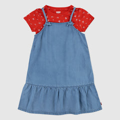 Layerable Dress With Tee Little Girls 4-6x - Splash Zone - Blue / Red