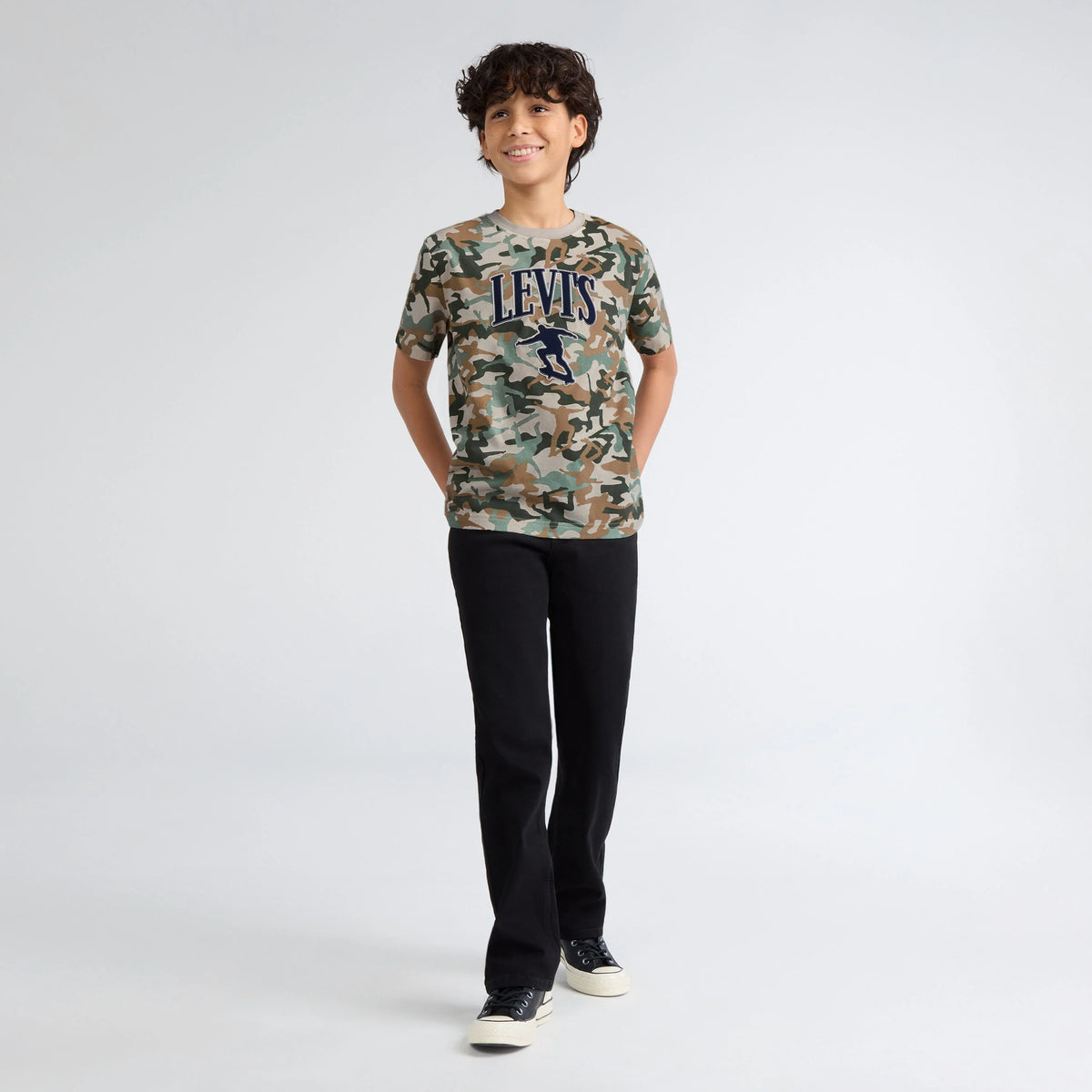 Big Boys Short Sleeve Skate Camo Graphic - Multi-Color