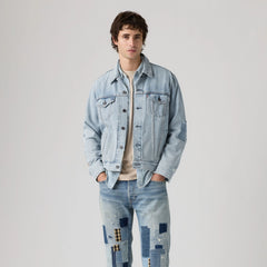 Trucker Jacket - Sashiko Patch - Medium Wash