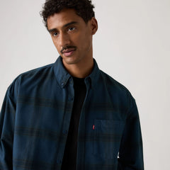 Zandt Long-Sleeve Boxy Garment Dye Shirt - Garment Dye Zodiac Blue - Blue