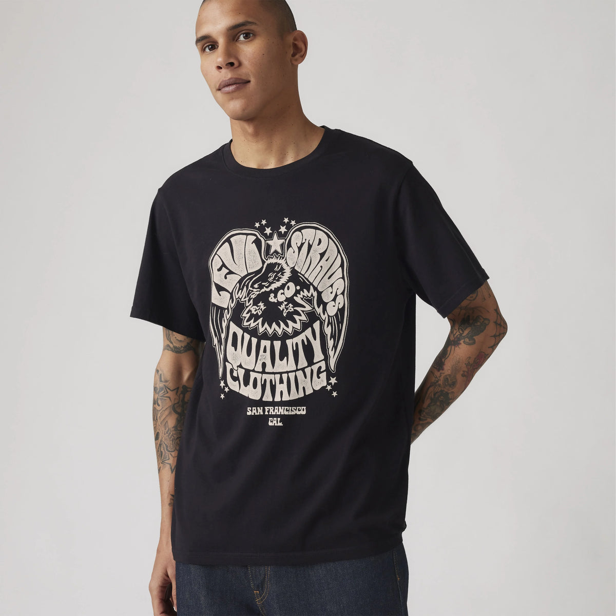 Relaxed Fit Short Sleeve Graphic T-Shirt - MIneral Black - Black