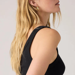 Essential Ribbed Tank Top - Anthracite Night - Black