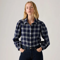 Journey Western Shirt - Plaid Navy - Blue