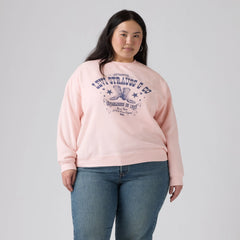 Graphic Logo Everyday Sweatshirt (Plus Size) - Plus Crew Boot Poste - Pink