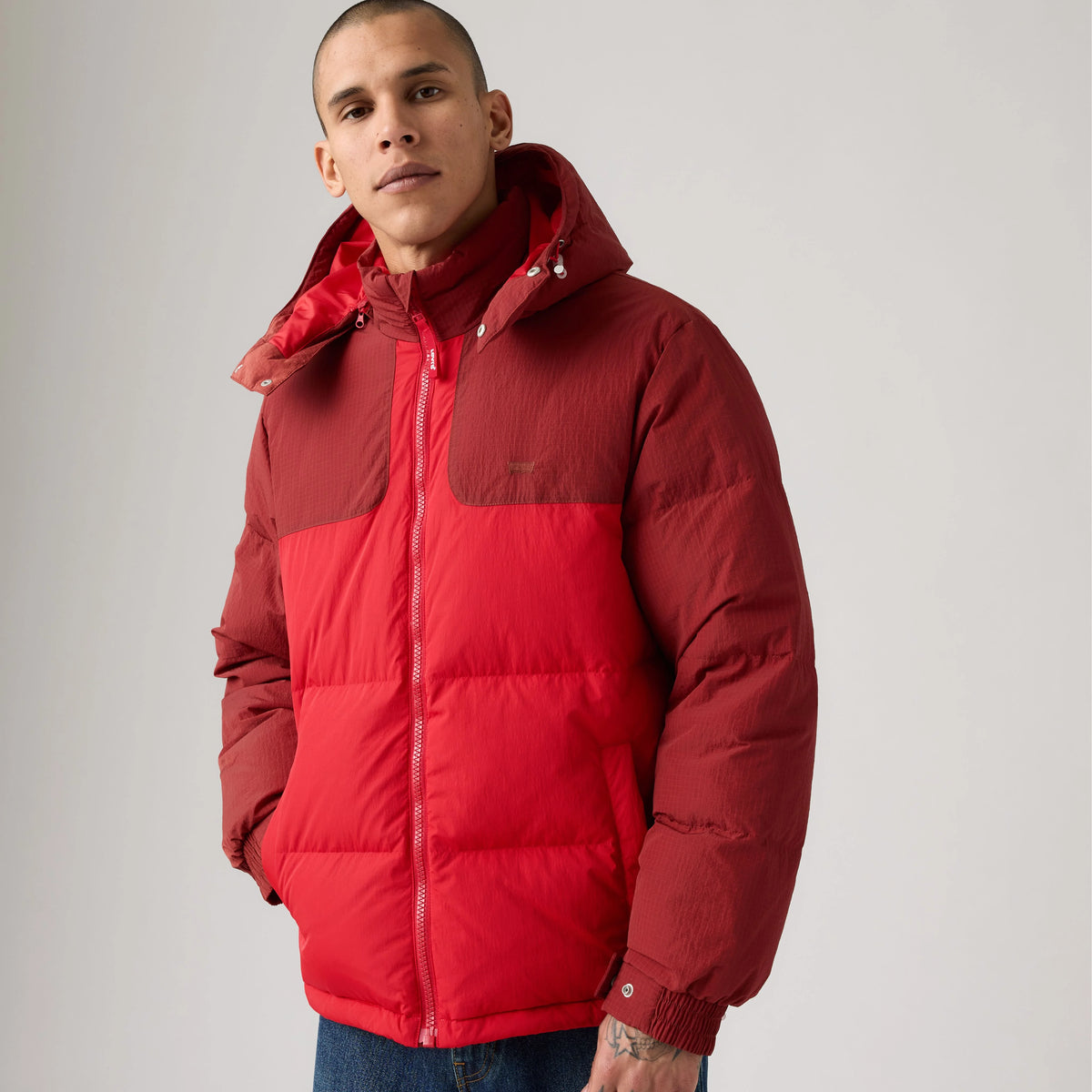Rockridge Short Puffer Jacket - Russet Brown - Red