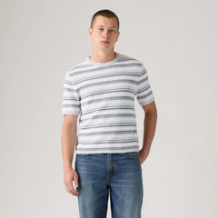 Stinson Knit Sweater Shirt - Cardinal Stripe Light Grey Heather - Grey