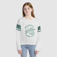 Varsity Long Sleeve Tee Big Girls 7-16 - White - White