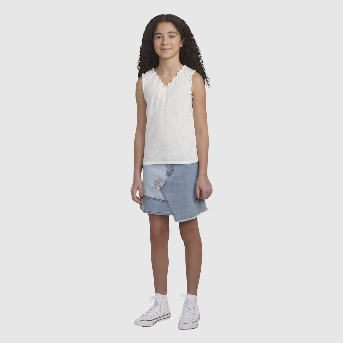 Mash Up Denim Skirt Big Girls 7-16 - Fully Baked - Light Wash
