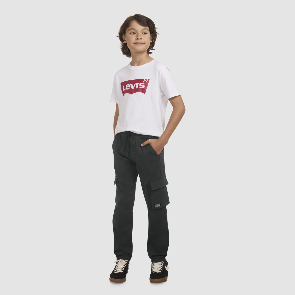 Everyday Cargo Pull On Joggers Big Boys 8-20 - Pirate - Black