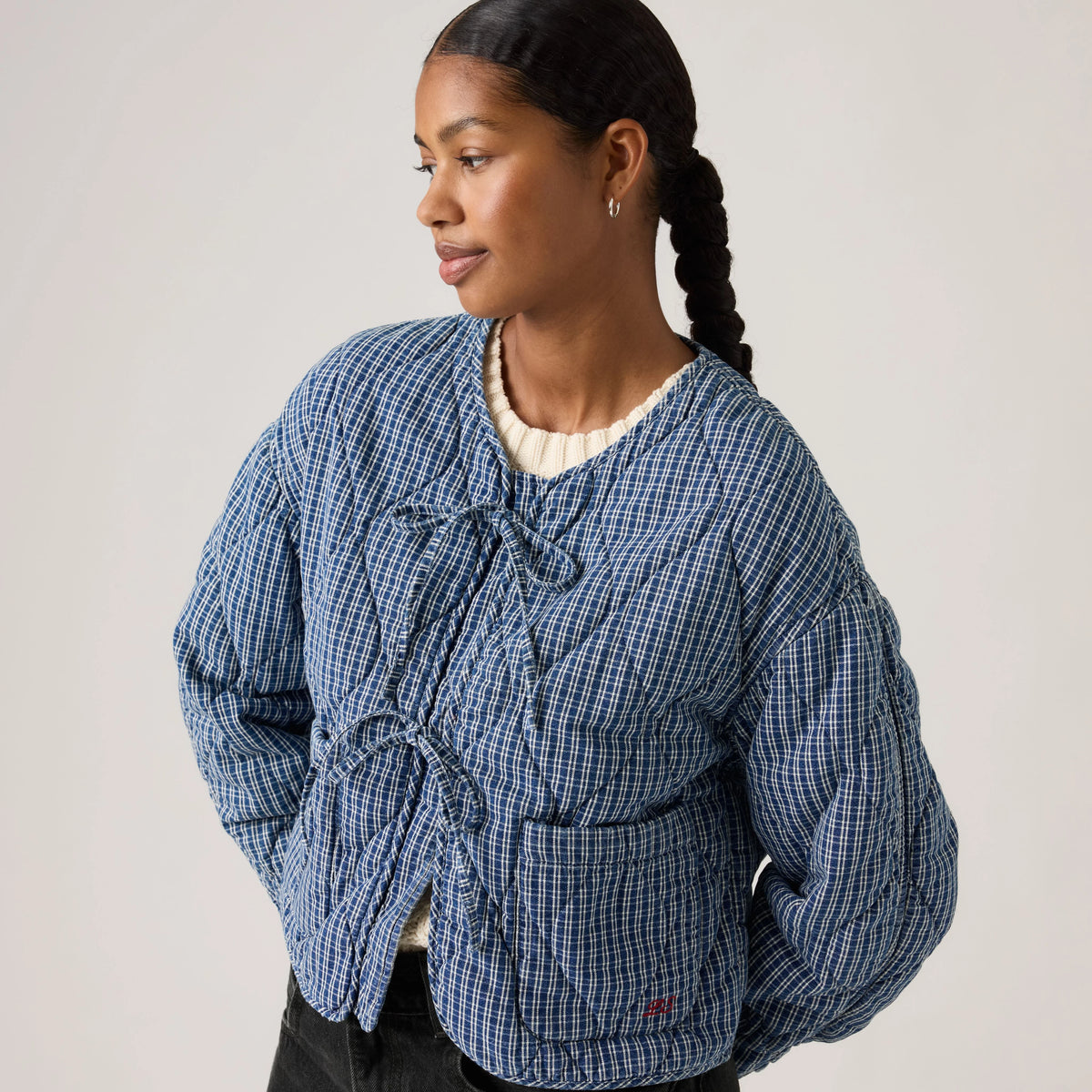 Rue Liner Jacket - Little Tiny Windows - Medium Wash