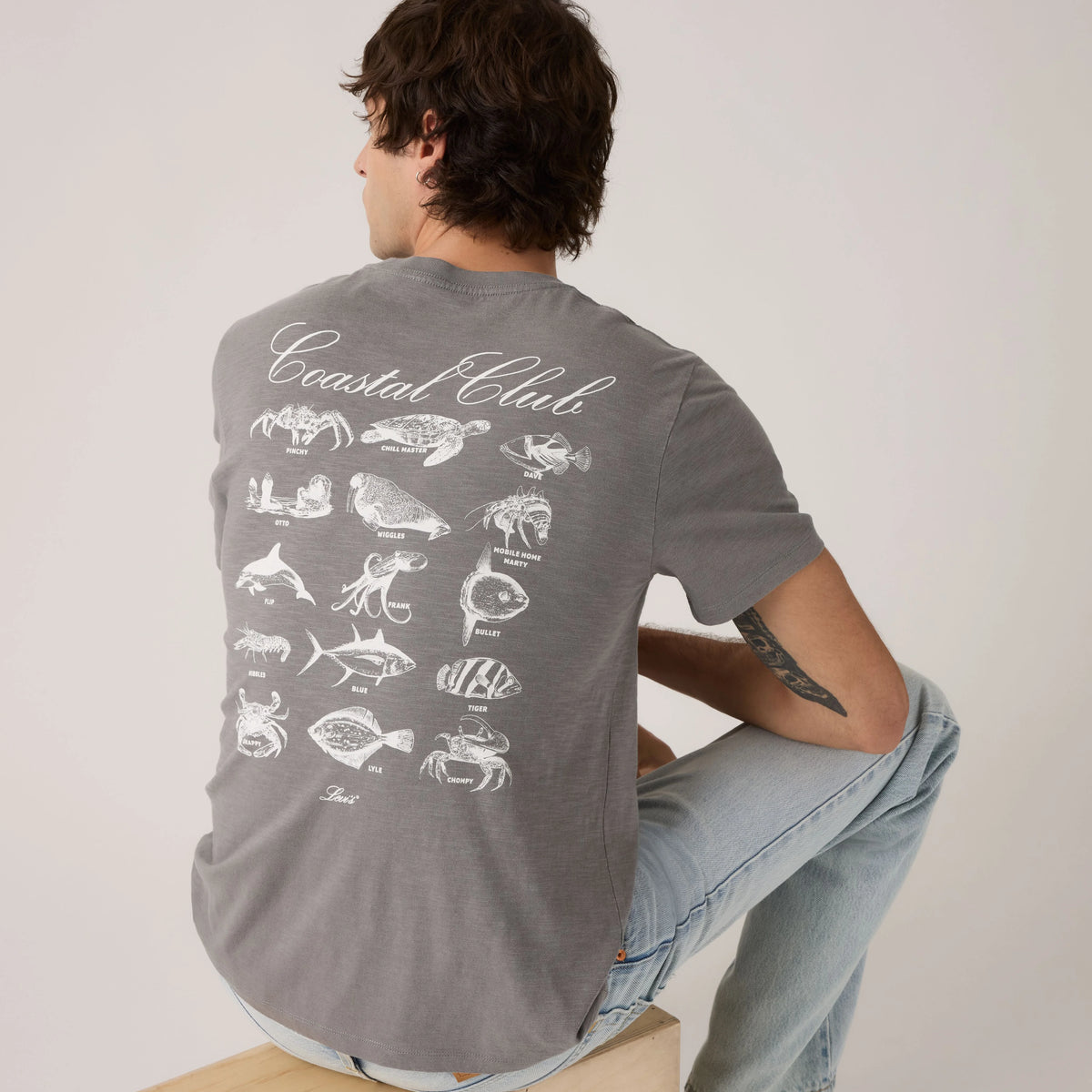 Standard Fit Classic Graphic T-Shirt - Coastal Club Smoked Pearl - Grey