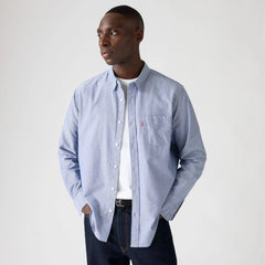 Classic One Pocket Standard Fit Oxford Shirt - Navy Peony - Blue