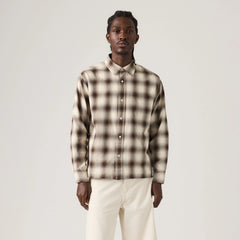 Duboce Boxy Overshirt - James Plaid Vintage Khaki - Brown