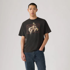 Relaxed Fit Vintage Graphic T-Shirt - Americas Finest Overalls Jet Black - Black
