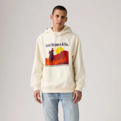 Relaxed Graphic Hoodie Sweatshirt - Archival Western Egret - White
