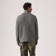 Telegraph Zip Cardigan - Quarry - White