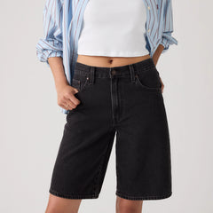 Baggy Dad Jorts - Open Mind - Black