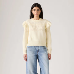 Shane Flutter Sleeve Sweater - Tofu - White