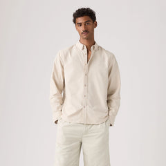 Authentic Button-Down Garment Dye Shirt - Garment Dye Pumice Stone - Tan
