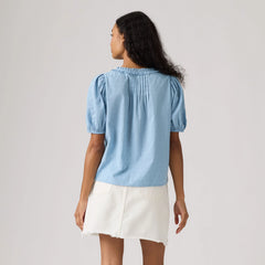 Reese Short-Sleeve Blouse - Glacier Lake - Blue
