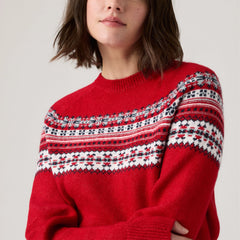 Lou Fairisle Crew - True Red - Multi-Color